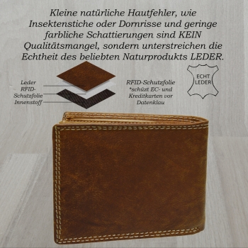Stabile robuste Herren Voll Leder Geldbörse mit RFID Schutz LKW/ Truck Prägung
